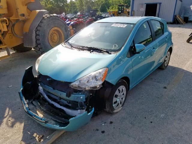 JTDKDTB35D1057154 - 2013 TOYOTA PRIUS C BLUE photo 2