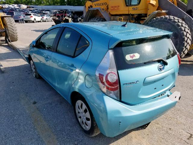 JTDKDTB35D1057154 - 2013 TOYOTA PRIUS C BLUE photo 3