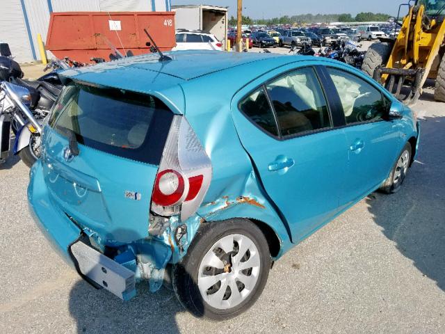 JTDKDTB35D1057154 - 2013 TOYOTA PRIUS C BLUE photo 4