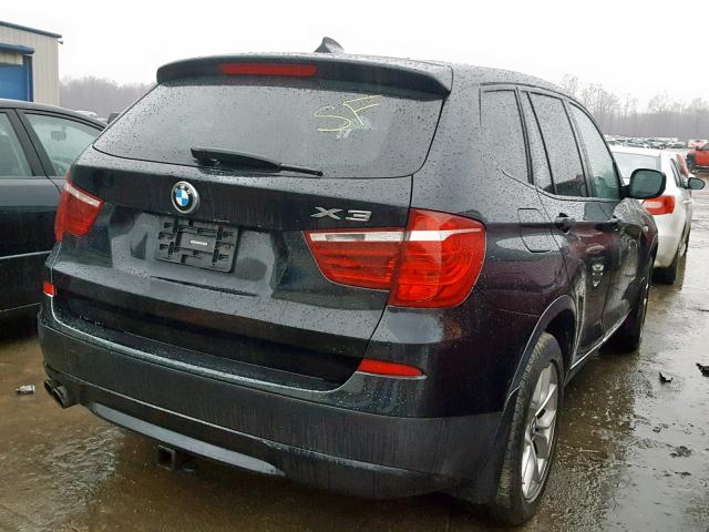 5UXWX7C50BL733882 - 2011 BMW X3 XDRIVE3 BLACK photo 4