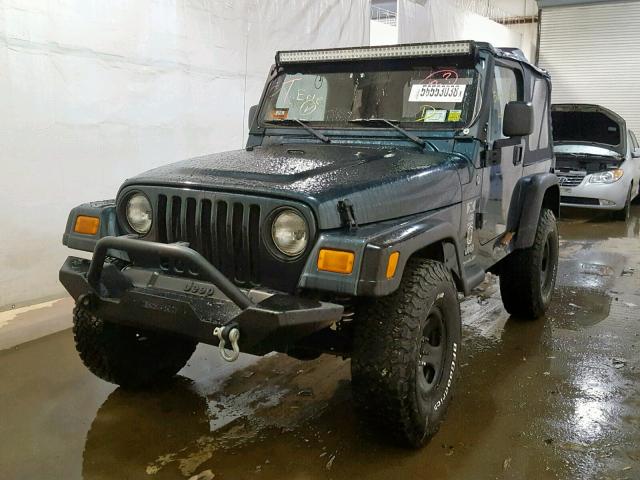 1J4FA39SX5P350399 - 2005 JEEP WRANGLER X GREEN photo 2