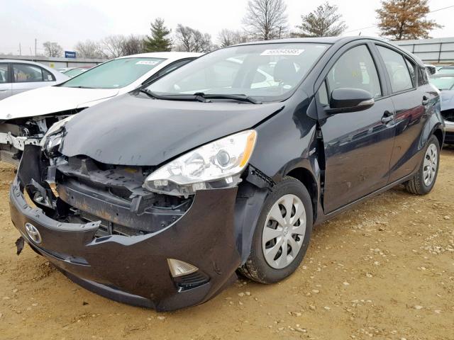 JTDKDTB39D1551100 - 2013 TOYOTA PRIUS C BLACK photo 2