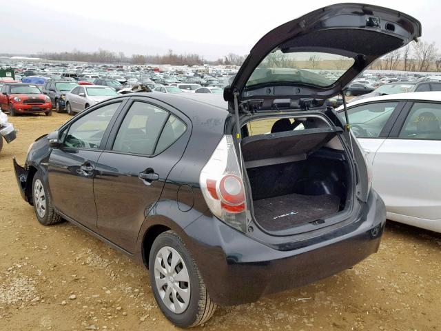 JTDKDTB39D1551100 - 2013 TOYOTA PRIUS C BLACK photo 3