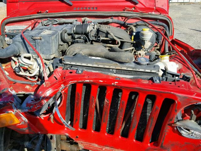 1J4FA29155P347606 - 2005 JEEP WRANGLER / RED photo 7