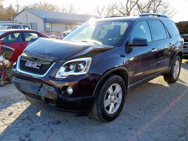 1GKEV13798J280632 - 2008 GMC ACADIA SLE MAROON photo 2