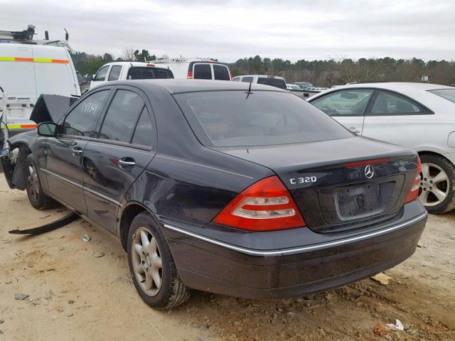 WDBRF64J21F029881 - 2001 MERCEDES-BENZ C320 BLACK photo 3