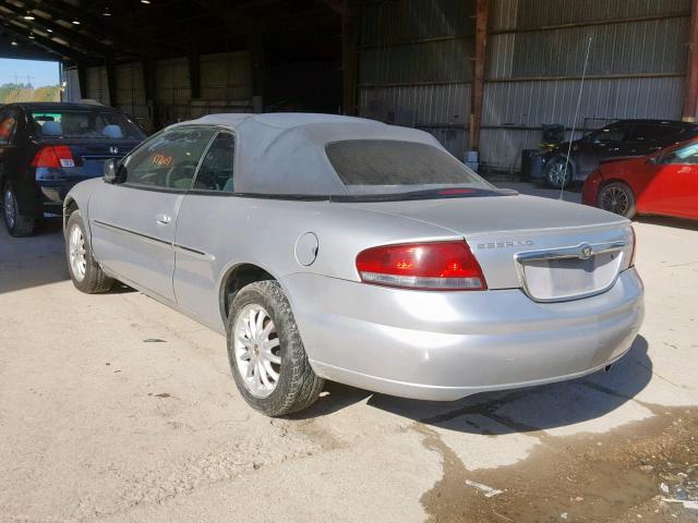 1C3EL55R82N317259 - 2002 CHRYSLER SEBRING LX SILVER photo 3