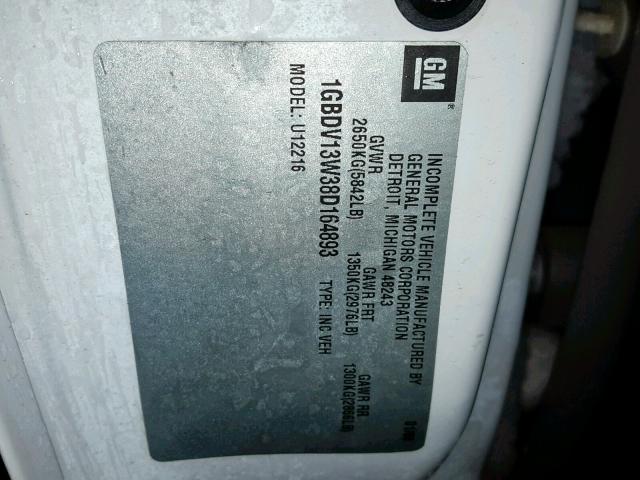 1GBDV13W38D164893 - 2008 CHEVROLET UPLANDER I WHITE photo 10