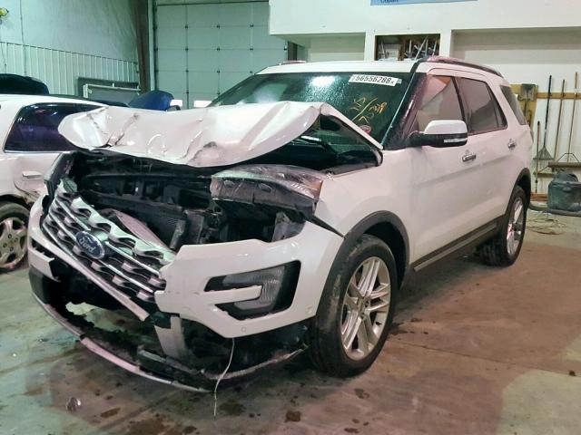 1FM5K7F81HGD77036 - 2017 FORD EXPLORER L WHITE photo 2