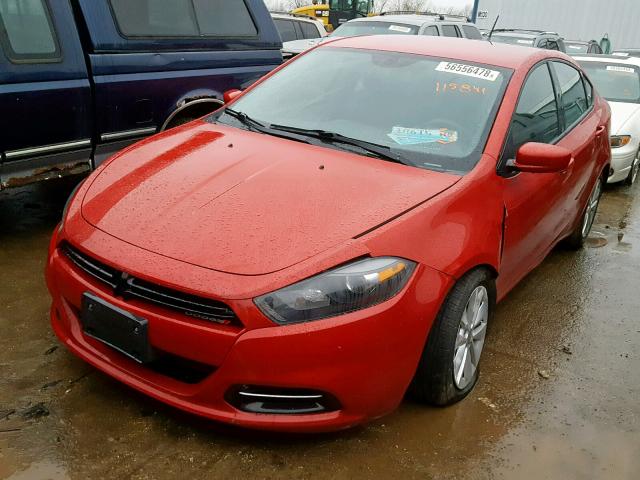 1C3CDFBA1ED667626 - 2014 DODGE DART SXT RED photo 2