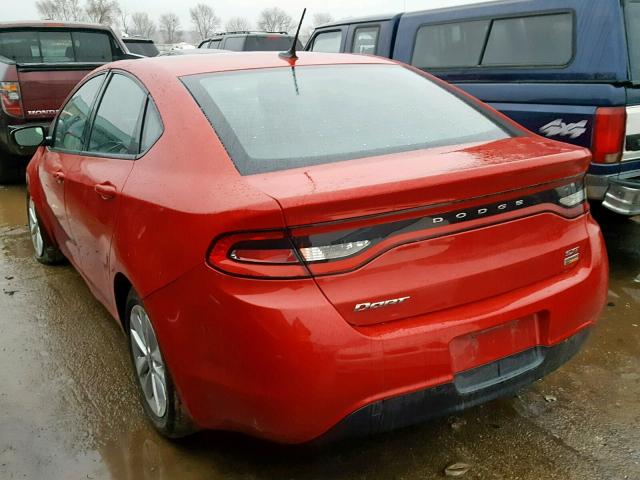 1C3CDFBA1ED667626 - 2014 DODGE DART SXT RED photo 3