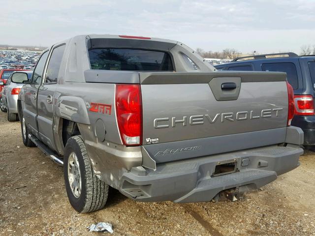 3GNEC13T72G313416 - 2002 CHEVROLET AVALANCHE GRAY photo 3