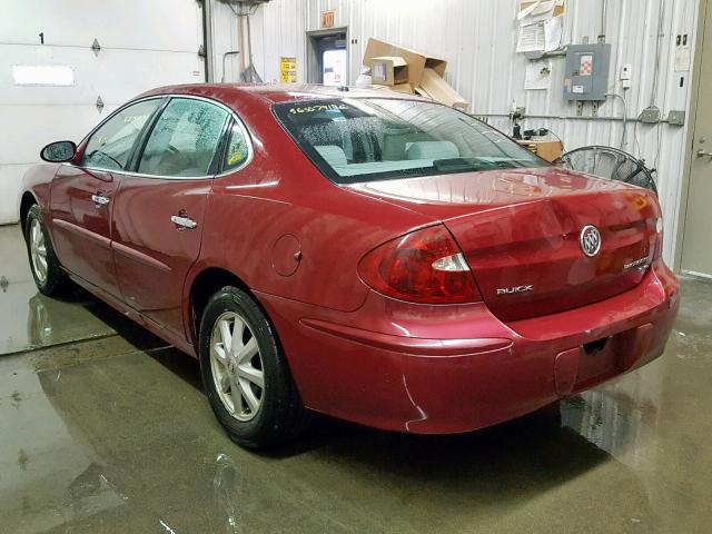 2G4WD532651216967 - 2005 BUICK LACROSSE C MAROON photo 3