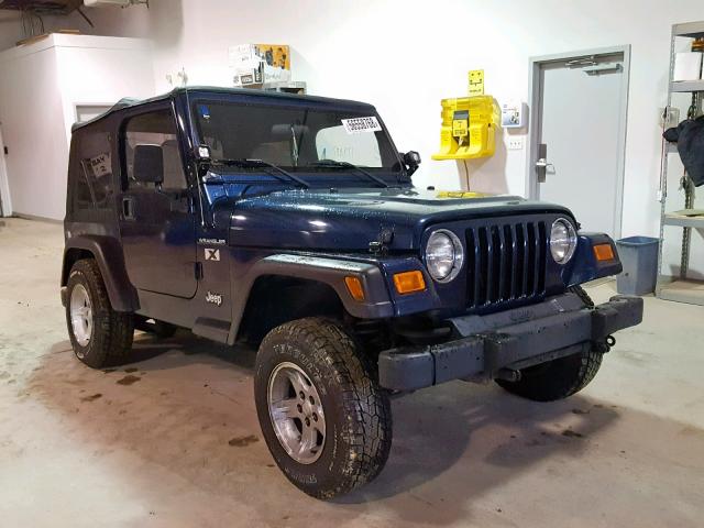 1J4FA39S82P718283 - 2002 JEEP WRANGLER / BLUE photo 1