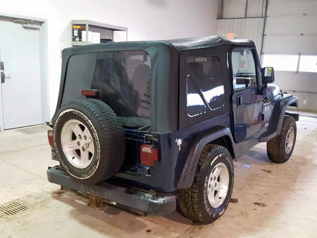 1J4FA39S82P718283 - 2002 JEEP WRANGLER / BLUE photo 4