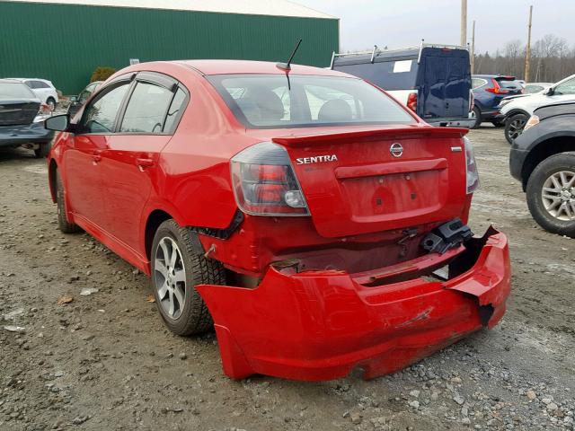 3N1AB6AP7CL736702 - 2012 NISSAN SENTRA 2.0 RED photo 3