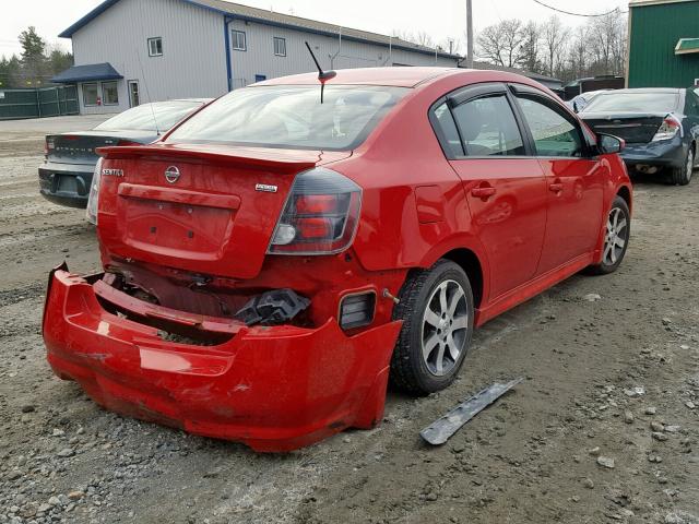 3N1AB6AP7CL736702 - 2012 NISSAN SENTRA 2.0 RED photo 4