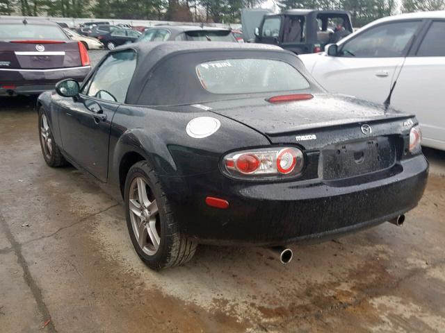 JM1NC25F280149950 - 2008 MAZDA MX-5 MIATA BLACK photo 3