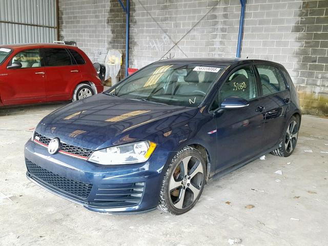 3VW4T7AU3GM023571 - 2016 VOLKSWAGEN GTI S/SE BLUE photo 2