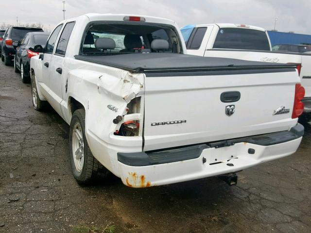 1D7HW38K98S594005 - 2008 DODGE DAKOTA SXT WHITE photo 3