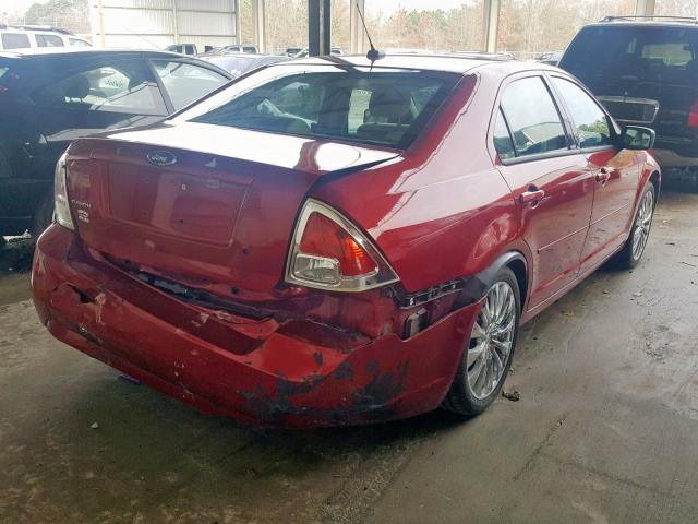 3FAHP06Z68R185077 - 2008 FORD FUSION S RED photo 4