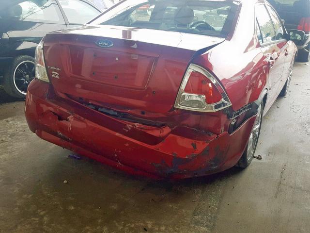 3FAHP06Z68R185077 - 2008 FORD FUSION S RED photo 9