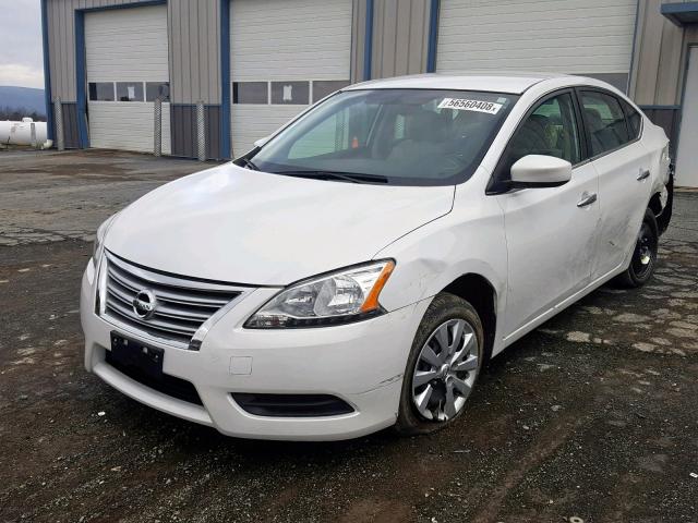 3N1AB7AP2FY328217 - 2015 NISSAN SENTRA S WHITE photo 2