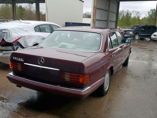 WDBCA39DXJA417542 - 1988 MERCEDES-BENZ 560 SEL BURGUNDY photo 4