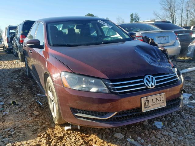 1VWBP7A38DC033724 - 2013 VOLKSWAGEN PASSAT SE MAROON photo 1