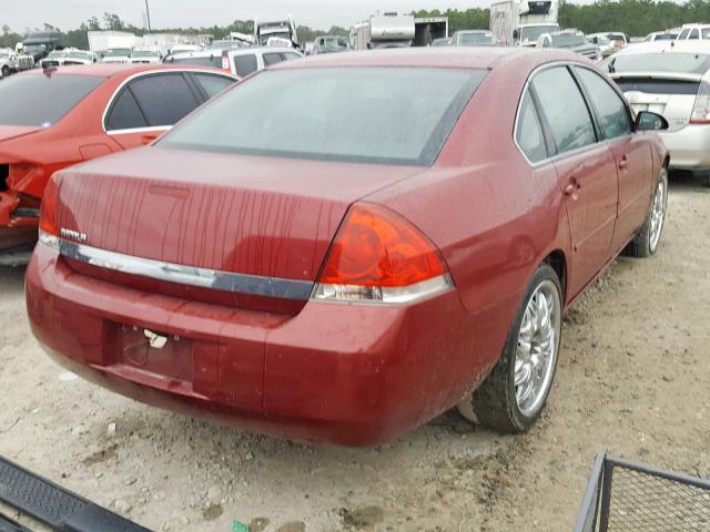 2G1WT55K569111322 - 2006 CHEVROLET IMPALA LT RED photo 4