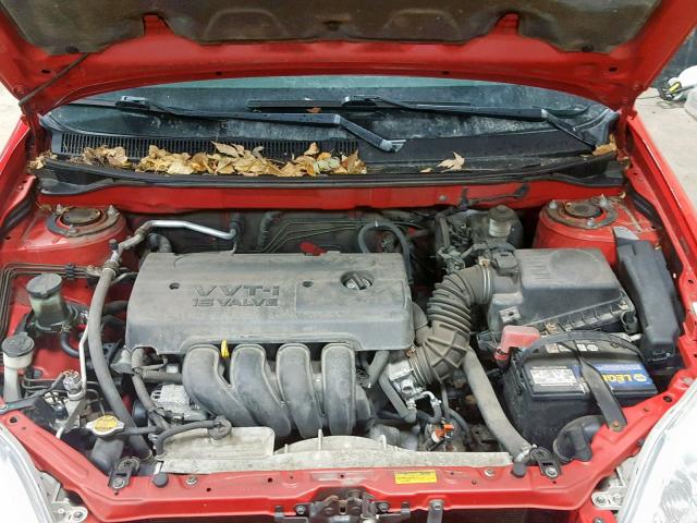 2T1KR30EX7C663202 - 2007 TOYOTA COROLLA MA RED photo 7