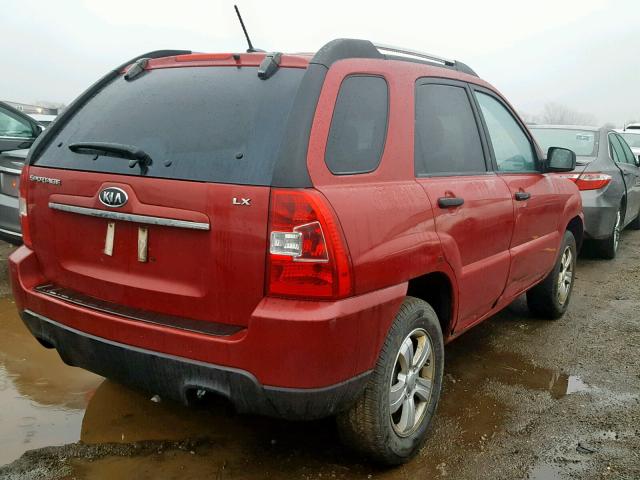 KNDJF724X97593088 - 2009 KIA SPORTAGE L RED photo 4