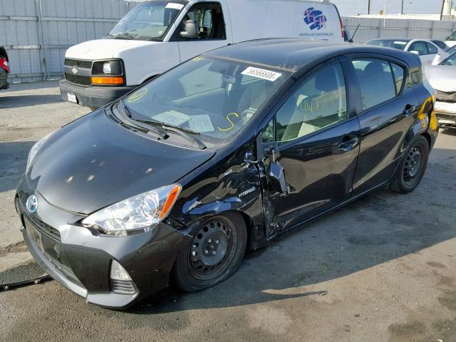 JTDKDTB3XE1568537 - 2014 TOYOTA PRIUS C BLACK photo 2