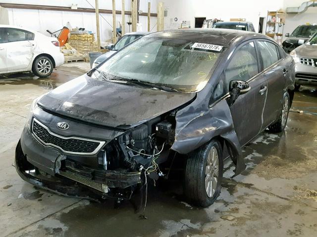 KNADN4A33D6263053 - 2013 KIA RIO EX GRAY photo 2