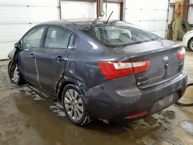 KNADN4A33D6263053 - 2013 KIA RIO EX GRAY photo 3