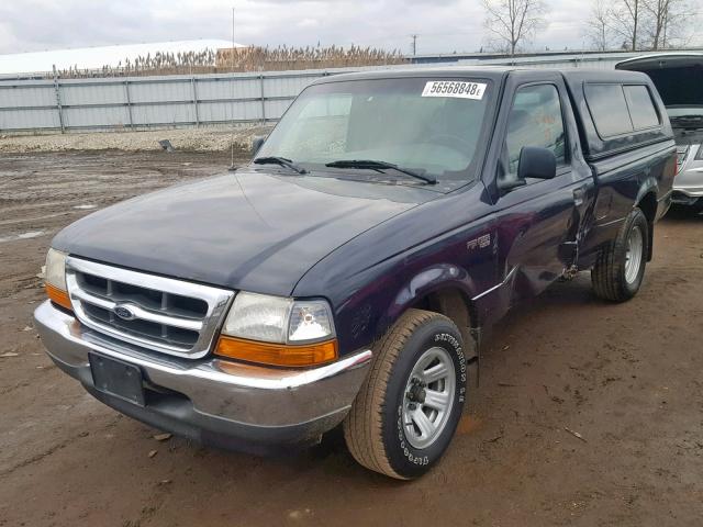 1FTYR10C2YTA89458 - 2000 FORD RANGER BLUE photo 2