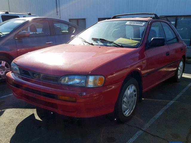 JF1GF4351TG813148 - 1996 SUBARU IMPREZA L RED photo 2