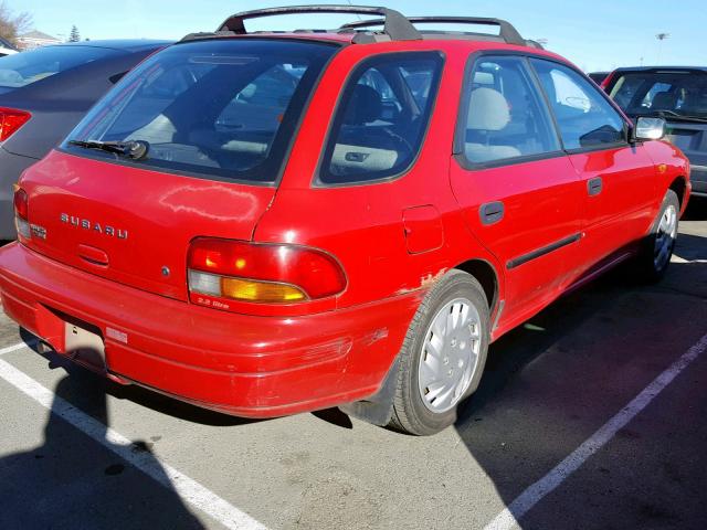 JF1GF4351TG813148 - 1996 SUBARU IMPREZA L RED photo 4