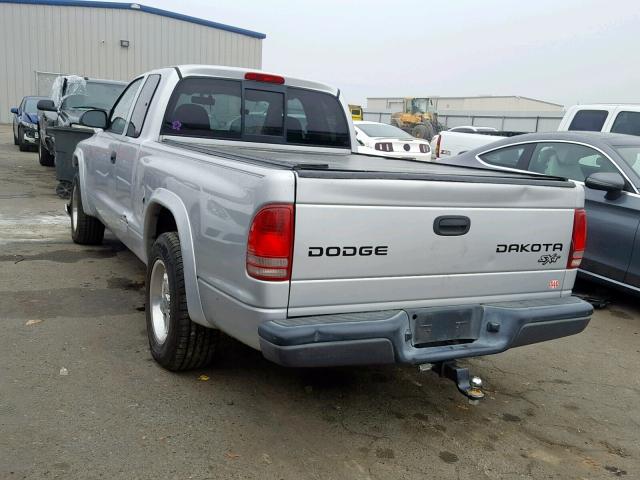 1D7GL12K84S690283 - 2004 DODGE DAKOTA SXT SILVER photo 3