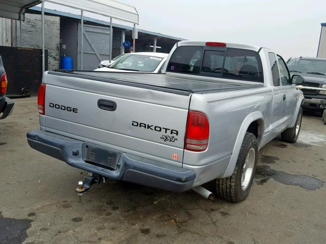 1D7GL12K84S690283 - 2004 DODGE DAKOTA SXT SILVER photo 4