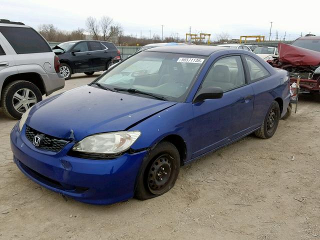 1HGEM22165L000040 - 2005 HONDA CIVIC DX V BLUE photo 2