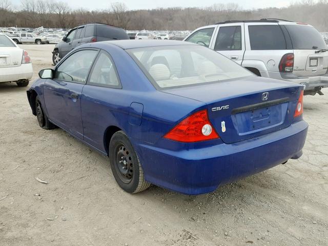 1HGEM22165L000040 - 2005 HONDA CIVIC DX V BLUE photo 3