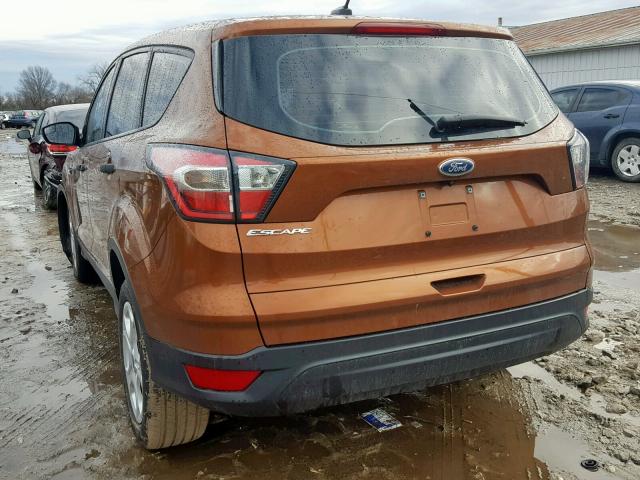 1FMCU0F74HUA12089 - 2017 FORD ESCAPE S ORANGE photo 3