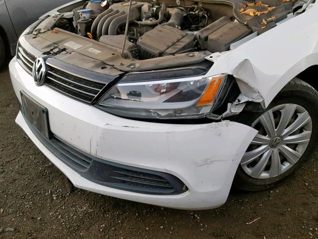 3VW2K7AJ6DM206927 - 2013 VOLKSWAGEN JETTA BASE WHITE photo 9