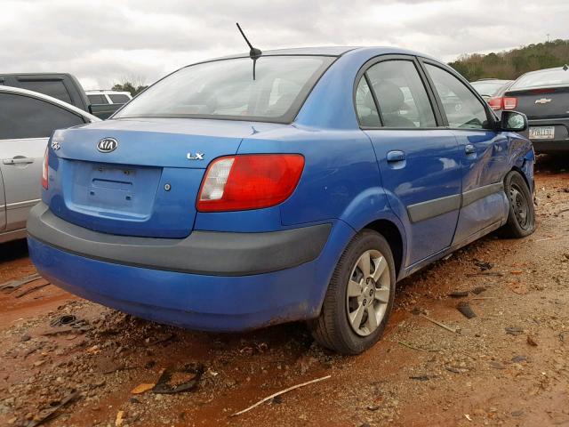 KNADE123966145329 - 2006 KIA RIO BLUE photo 4