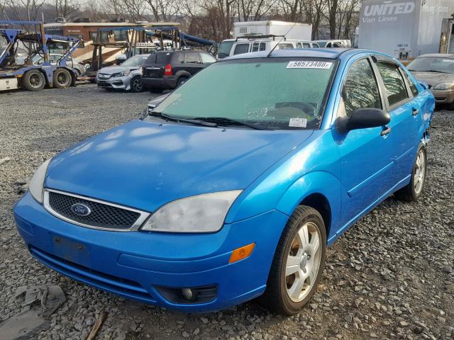 1FAHP34N77W364340 - 2007 FORD FOCUS ZX4 TEAL photo 2