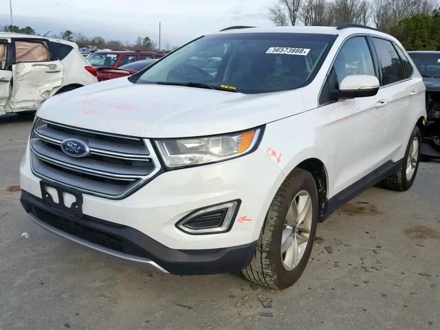 2FMPK4J92HBB57497 - 2017 FORD EDGE SEL WHITE photo 2