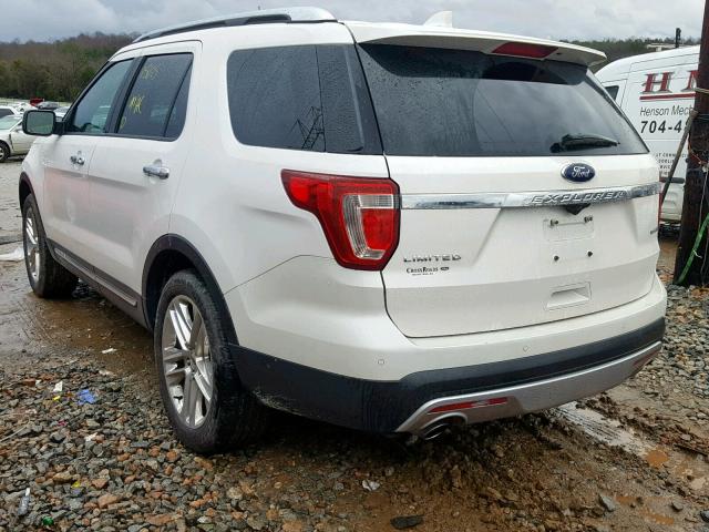 1FM5K8FH9HGB49789 - 2017 FORD EXPLORER L WHITE photo 3