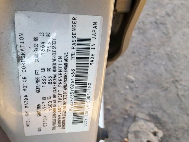 JM1BJ2235Y0261368 - 2000 MAZDA PROTEGE ES 灰色 照片 10