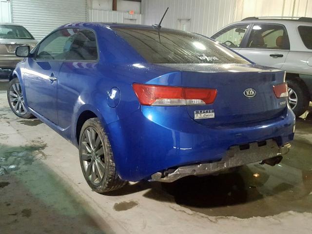 KNAFW6A37D5697676 - 2013 KIA FORTE SX BLUE photo 3